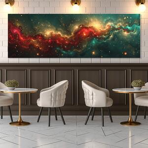Obraz na plátně - Galaxie Rubeon FeelHappy.cz Velikost obrazu: 120 x 40 cm