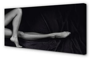Obrazy na plátně Černé a bílé síťované nohy 100x50 cm
