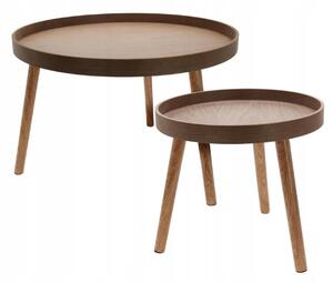 Stolek Home Styling Collection kulatý 60 x 60 x 40 cm Dub hnědý