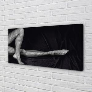 Obrazy na plátně Černé a bílé síťované nohy 100x50 cm