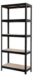 Kovona System Bezšroubový policový regál Futur 200 - 1800 mm x 1200 mm x 450 mm, černá