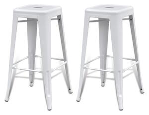 Barové stoličky 2 ks bílé ocel