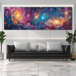 Obraz na plátně - Galaktické vlnění Astremis FeelHappy.cz Velikost obrazu: 90 x 30 cm