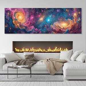 Obraz na plátně - Galaktické vlnění Astremis FeelHappy.cz Velikost obrazu: 120 x 40 cm
