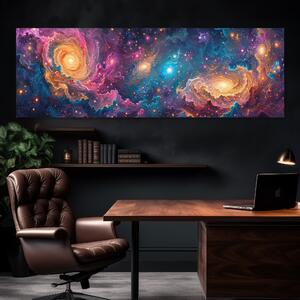 Obraz na plátně - Galaktické vlnění Astremis FeelHappy.cz Velikost obrazu: 120 x 40 cm