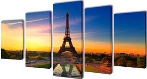 Sada obrazů, tisk na plátně, Eiffelova věž, 200 x 100 cm