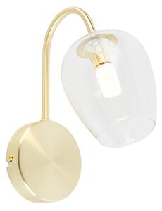 Chytrá nástěnná lampa zlatá se sklem vč. Wifi G9 - Elien