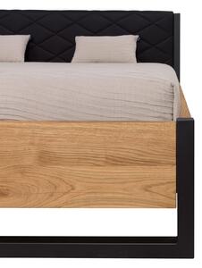 Manželská postel Modena 180x200 v kombinaci masivní dub a kov (několik barevných variant)