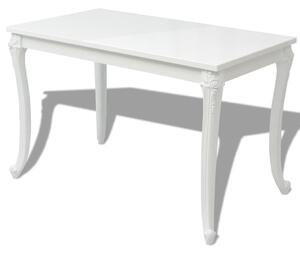 Jídelní stůl 116 x 66 x 76 cm vysoký lesk bílý