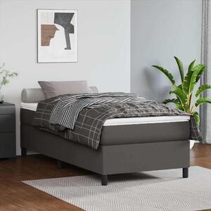 Rám postele s boxspringem šedý 90 x 190 cm umělá kůže 3121021