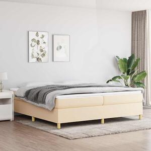 Rám postele s boxspringem krémový 200 x 200 cm textil 3120990