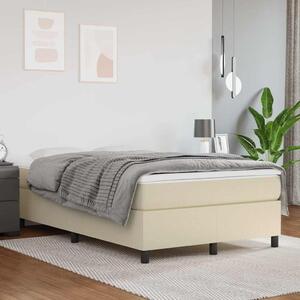 Rám postele s boxspringem krémový 120x200 cm umělá kůže 3121037