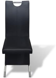 Jídelní židle 4 ks z umělé kůže, černé