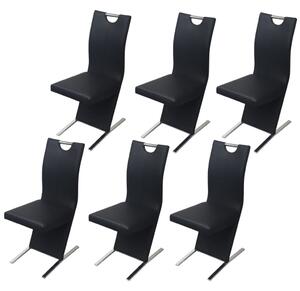 Jídelní židle 6 ks černé umělá kůže