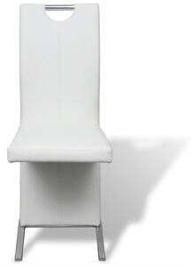 Jídelní židle 4 ks bílé umělá kůže