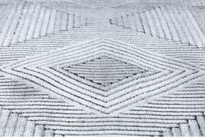 Koberec Strukturální SIERRA G5011ploché tkaní šedá / černý geometr velikost 120x170 cm | krásné koberce cz