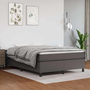 Rám postele s boxspringem šedá 140 x 200 cm umělá kůže 3121051