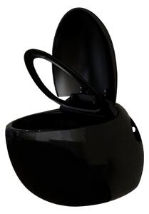 Závěsná toaleta vejčitého tvaru, s podomítkovou nádržkou, černá