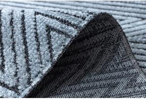 Koberec Strukturální SIERRA G5013 ploché tkaní modrý zigzag, ethnic velikost 160x220 cm | krásné koberce cz
