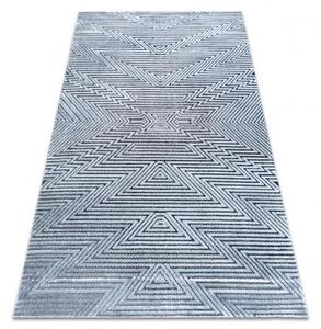 Koberec Strukturální SIERRA G5013 ploché tkaní modrý zigzag, ethnic velikost 160x220 cm | krásné koberce cz