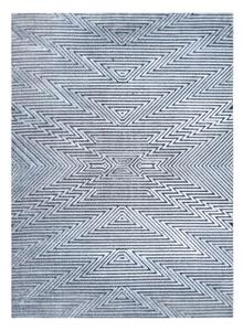 Koberec Strukturální SIERRA G5013 ploché tkaní modrý zigzag, ethnic velikost 120x170 cm | krásné koberce cz