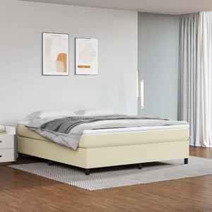 Rám postele s boxspringem krémový 160x200 cm umělá kůže 3121055