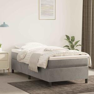 Rám postele s boxspringem světle šedá 90 x 190 cm samet 3121090