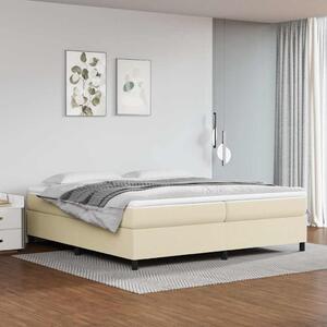 Rám postele s boxspringem krémová 200 x 200 cm umělá kůže 3121067
