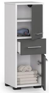 Koupelnová skříňka FIN 2D1SZ - bílá/grafit