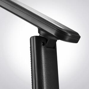 Solight LED stolní lampička s displejem, 9W, volba teploty světla, kůže, černá WO45-B