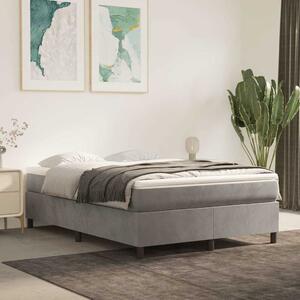 Rám postele s boxspringem světle šedý 140 x 190 cm samet 3121114