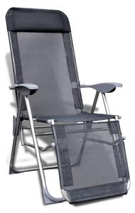 Skládací zahradní židle 2 ks hliník a textilen šedé