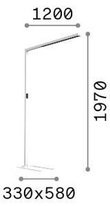 Ideal lux 336220 COMFORT-2 stojací lampa se senzorem V1970mm LED 76W 7600/6200lm 2700-6000K černá, stmívatelná, UGR<16
