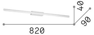 Ideal lux 331690 RIFLESSO nástěnné svítidlo nad zrcadlo š820mm LED 19W 2150/1360lm 3000K IP54 bílá