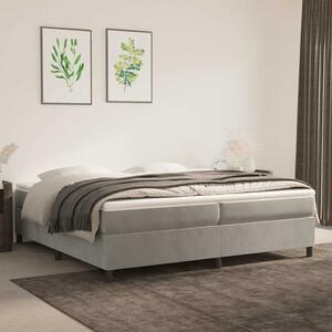 Rám postele s boxspringem světle šedý 200 x 200 cm samet 3121138