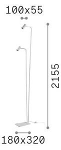 Ideal lux 326672 GINGER stojací lampa V2155mm 2xGU10 černá