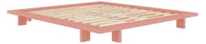 Světle růžová dvoulůžková postel z borovicového dřeva s roštem 140x200 cm Japan – Karup Design