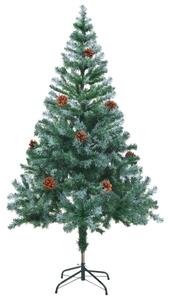 Námrazou pokrytý vánoční stromek se šiškami 150 cm