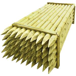 Špičaté plotové sloupky 50 ks impregnované dřevo 10 x 240 cm