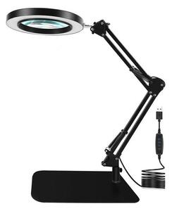 LED Stmívatelná stolní lampa s lupou LED/11W/5V černá