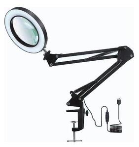 LED Stmívatelná stolní lampa s lupou LED/22W/5V černá