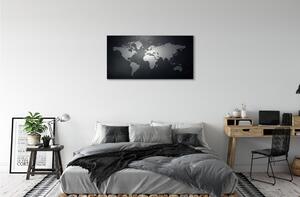Obrazy na plátně Černém pozadí White mapa 100x50 cm