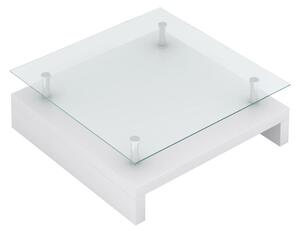 Konferenční stolek se skleněnou deskou - čtvercový - bílý