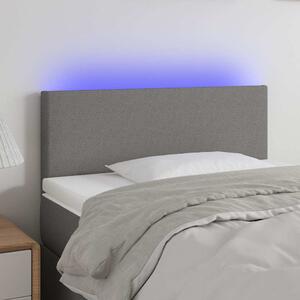 Čelo postele s LED tmavě šedé 80 x 5 x 78/88 cm textil 3121307