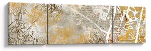 Obraz - Vintage zeď s květy (170x50 cm)