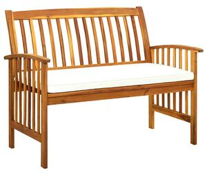 Zahradní lavice s poduškou 119 cm masivní akáciové dřevo 312132
