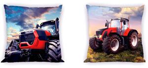 DĚTSKÝ DEKORAČNÍ POVLAK NA POLŠTÁŘ TRACTOR 40X40 CM VZOROVANÁ