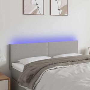 Čelo postele s LED světle šedé 144 x 5 x 78/88 cm textil 3121330