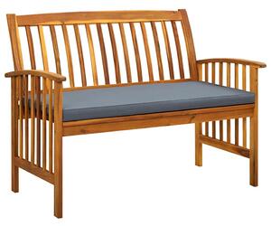 Zahradní lavice s poduškou 119 cm masivní akáciové dřevo 312133