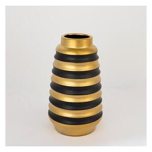 Keramická váza 25x14 cm zlatá/černá
